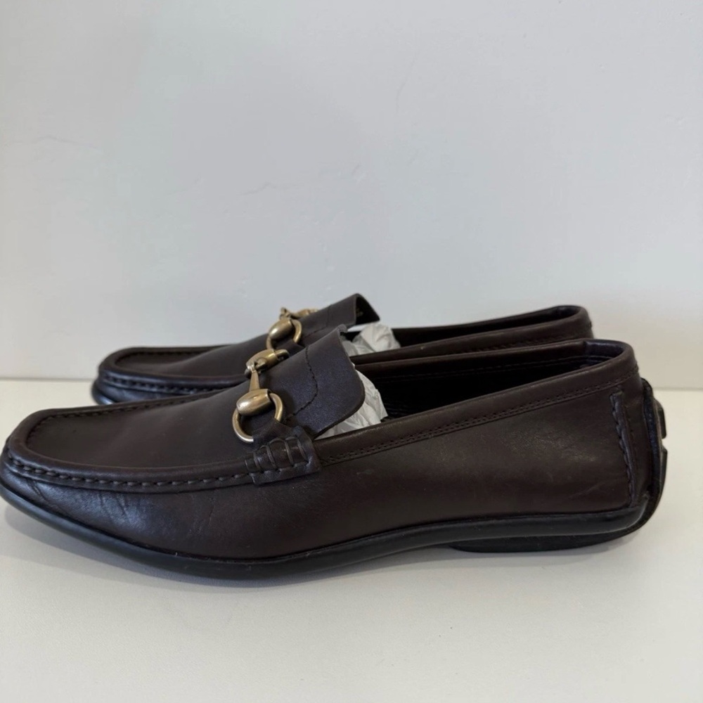 Gucci Dark Brown Leather Horsebit Loafers with Gold Hardware - Picture 5 of 13